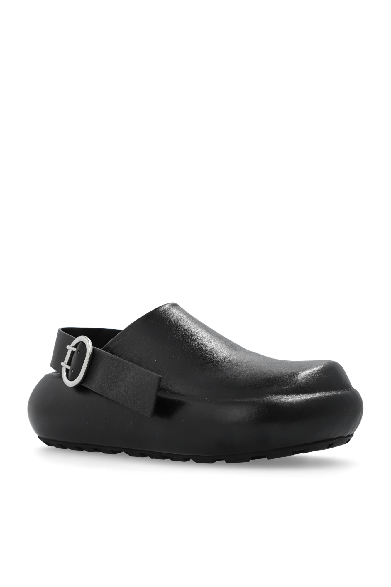 black platform clogs